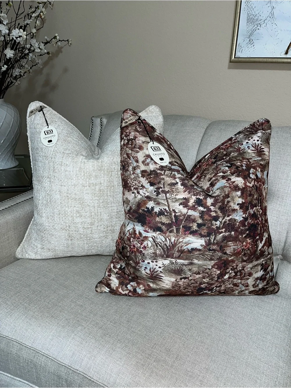 1-NWT CALLISTO HOME AUTUMN LANDSCAPE DESIGN LUXURY DECORATIVE PILLOW (T10188F14)